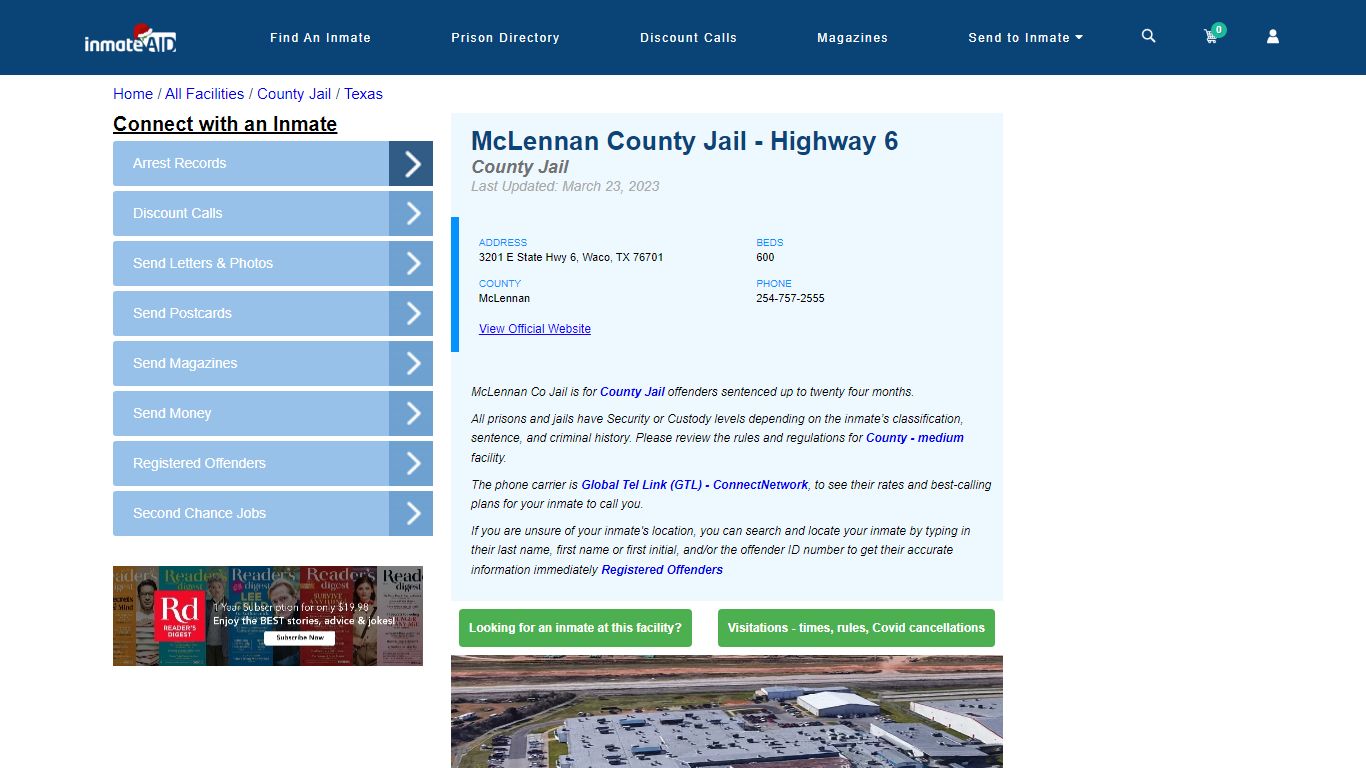 McLennan County Jail - Highway 6 - Inmate Locator - Waco, TX